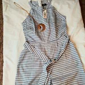 Blue & White wide legged jumper